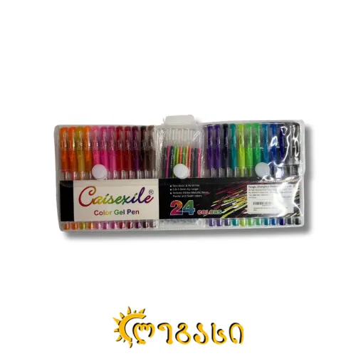 საწერი კალამი ბჭყვიალა 24-ფერ.