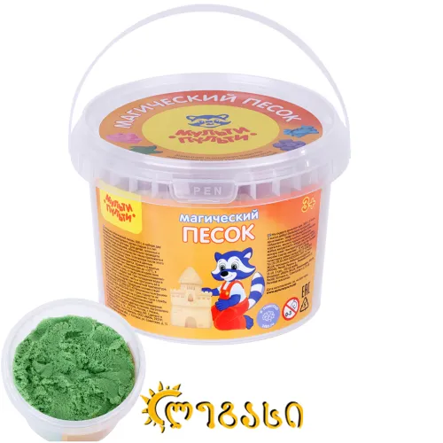 ქვიშა-პლასტელინი Мульти-Пульти "Магический песок", зеленый, 500გრ