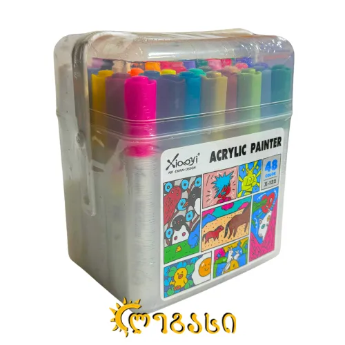 აკრილის სამხატვრო მარკერები (48 ფერი)