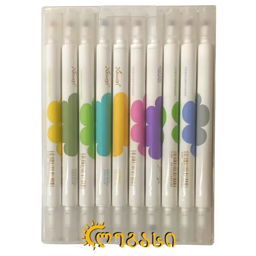 ორმხრივი ფლომასტერი 10 ფერი