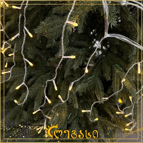 საახალწლო ნაძვის ხის განათებნა 4 მეტრი სიგრძე  0,50 სმ დაშვება