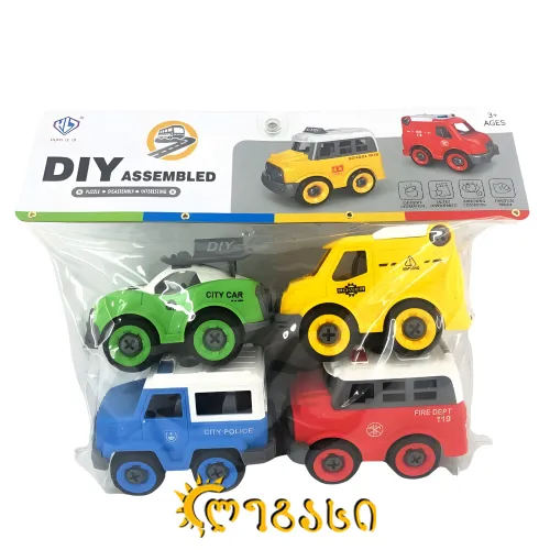 თ2506455 პლასტმასის მანქანა 4 ცალიანი