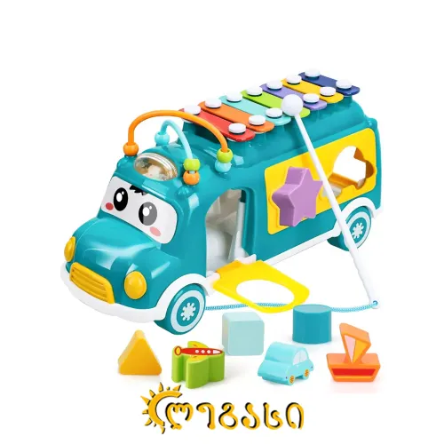 მხოვანი სათამაშო ჩვილი ბავშვისთვის მანქანა პიანინო