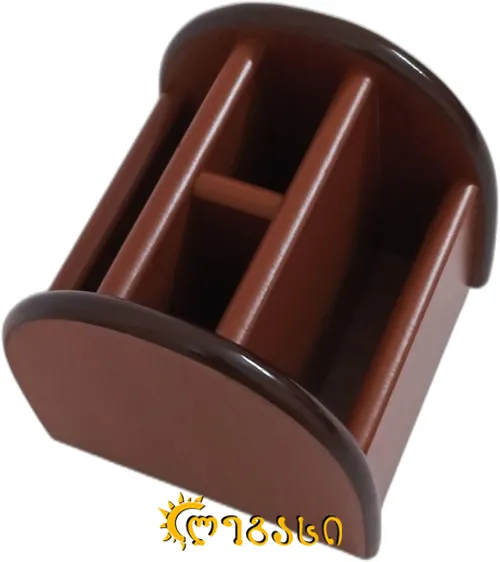 საოფისე მაგიდის კრებული ხის კრუგში ბრუნავს