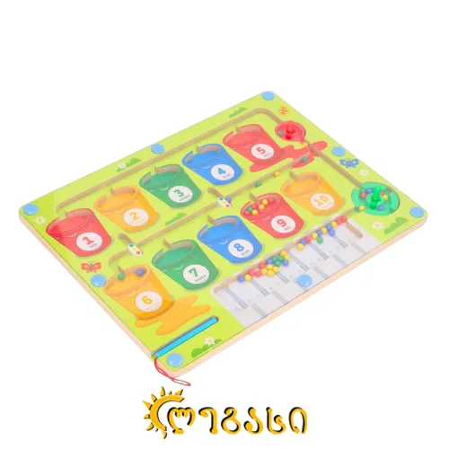 ხის სათამაშო მაგნიტით