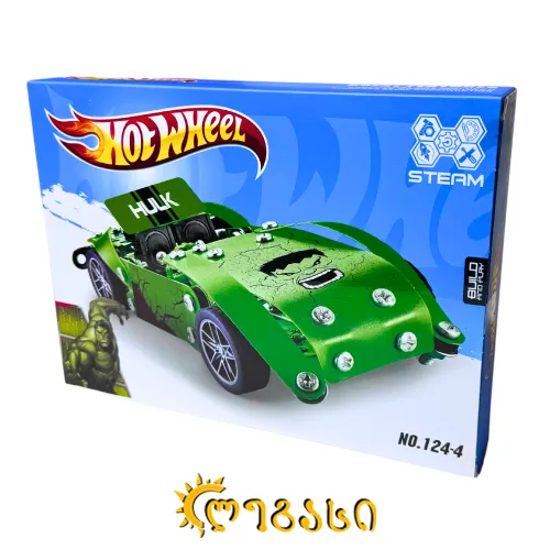 ჰალკის თემატიკის ასაწყობი სათამაშო მანქანა HOT WHEEL - STEAM (HULK) 