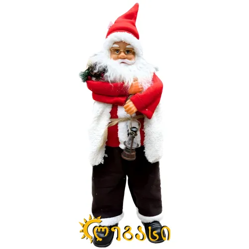 დეკორატიული მუსიკალური თოვლის ბაბუ-80 სმ