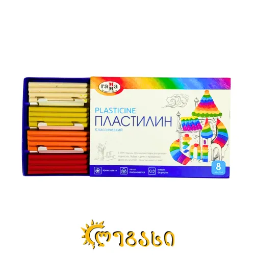 პლასტელინი (8 ფერი)