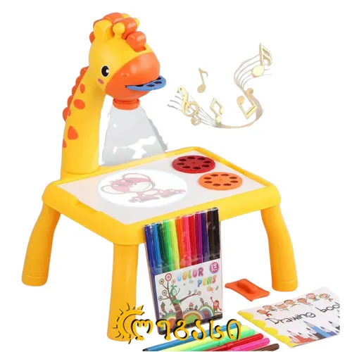 საბავშვო მაგიდა განათებით და სახატავი ნაბორით