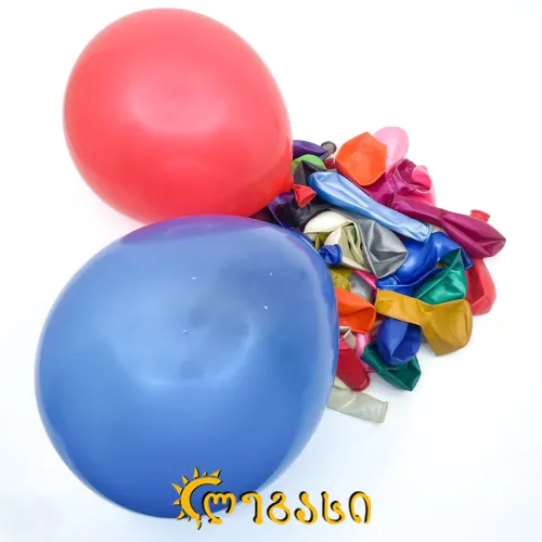 რეზინის ბუშტი მეტალიკა N 12 6-ფ 50-ც.