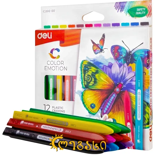 პასტელი Crayon 12ფ  EC20000, DELI