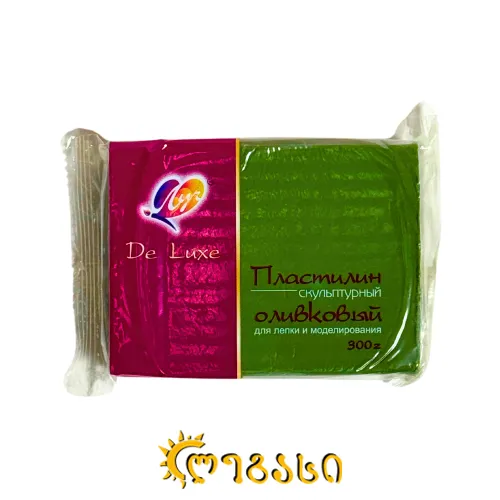 სკულპტურული პლასტელინი (300 გრ) მწვანე De Luxe